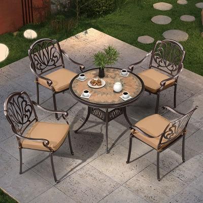 Garden Dining Furniture Patio Aluminum Cast Outdoors for Garden Table