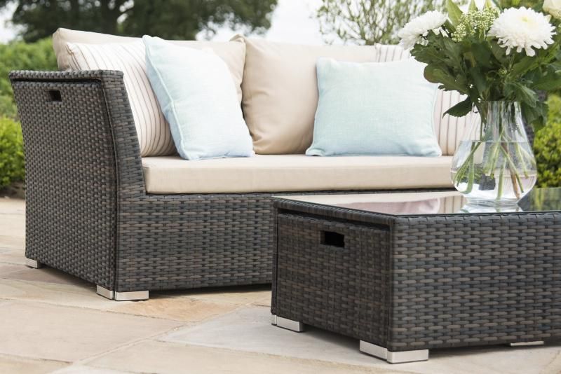 Modern Leisure Rattan Outdoor Corner Sofa and Tea Table for Pool Garden Hotel Bar Multi-Seat Sofa with Cushion