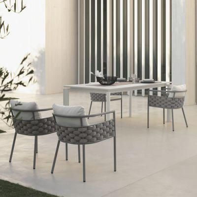 Restaurant Outdoor Rope Woven Dining Table and Chair