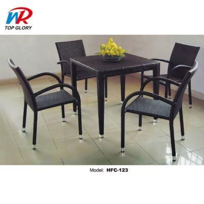 Modern Outdoor Garden Furniture Rattan Chair Dining Table Set