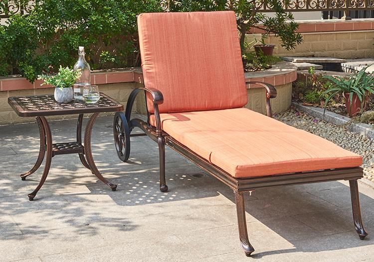 Cast Aluminum Sun Loungers Chair Garden Hotel Outdoor Furniture