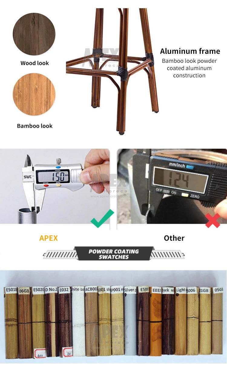 Outdoor Commercial French Rattan Bistro Bar Stool High Chair