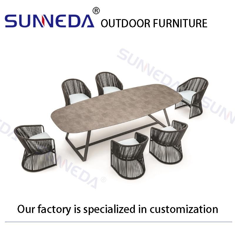 Swimming Pool Furniture Aluminum Tube Patio Module Soft Chair Set