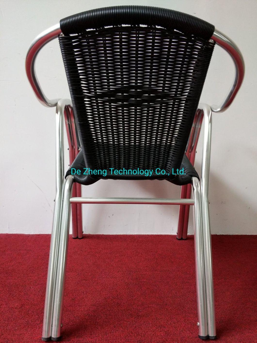 Morden and Strong Colorful Wicker Dining Chair Indoor and Outdoor Metal Rattan Furniture