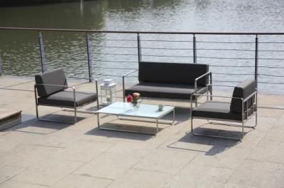 Hot-Sale Aluminum Frame Outdoor Furniture Set Sofa with Coffee Table