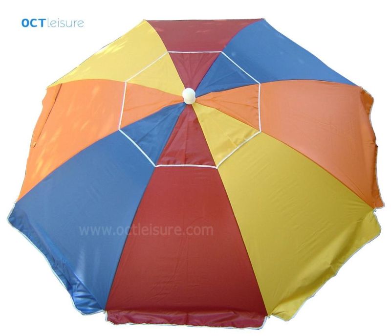 Multi-Color Beach Umbrella with UV Protection (OCT-BUANF02)