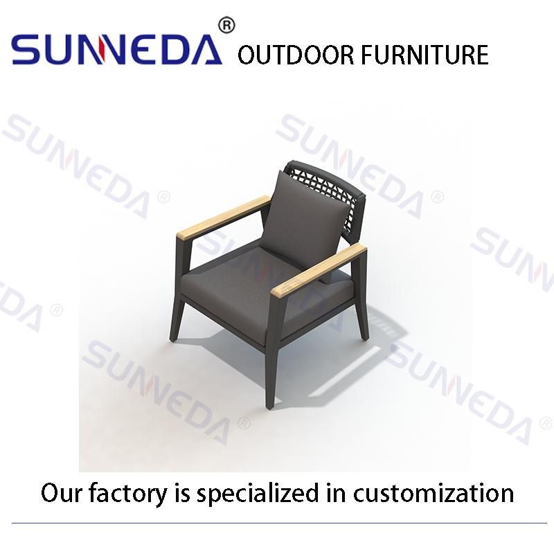 Outdoor Chair Sofa Garden Sets Outdoor Furniture Modern Furniture with Teak Armrest