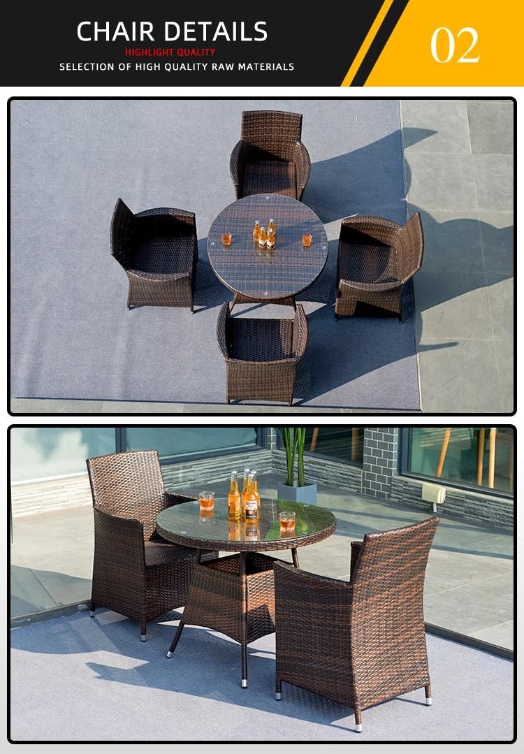 Outdoor Garden Restaurant Rattan Furniture Dining Table and Chair