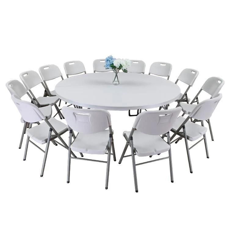 Durable 6 Feet Folding Plastic Round Banquet Table for Outdoor Events