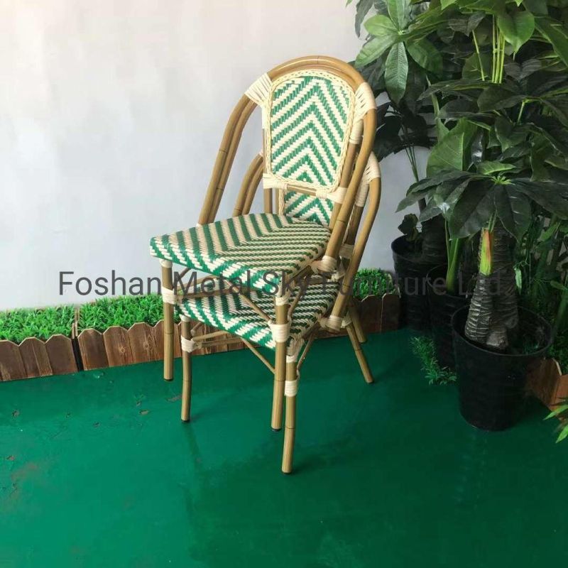 Outdoor Aluminum Wooden Garden Hotel Patio Rope Teslin Rattan Chair