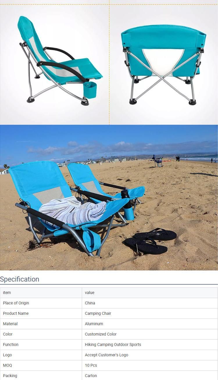 Short Foot Chair Folding Camping Chair for Beach and Camping Outdoor