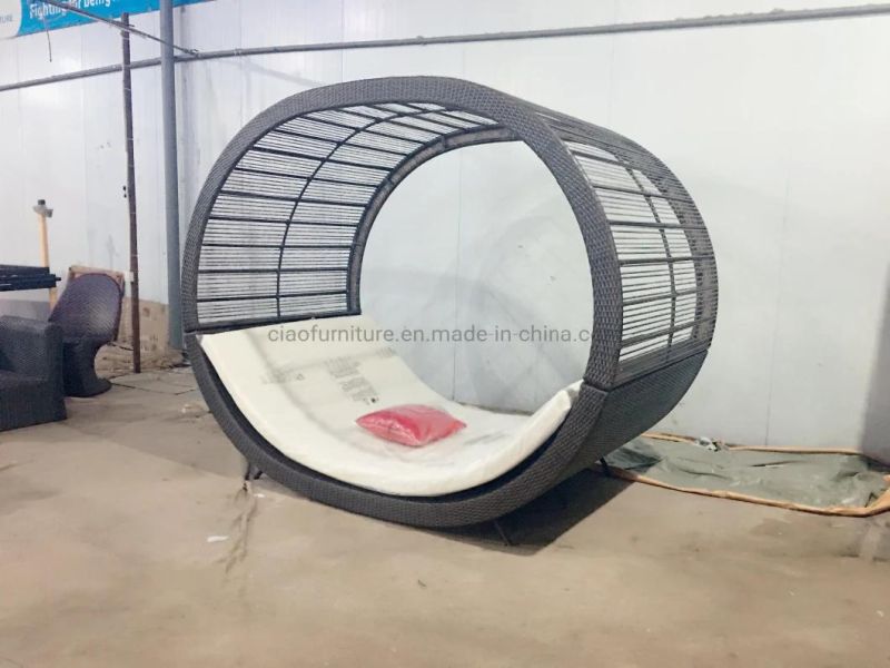 O Shape Garden Patio Rattan Leisure Big Sunbed Outdoor Furniture