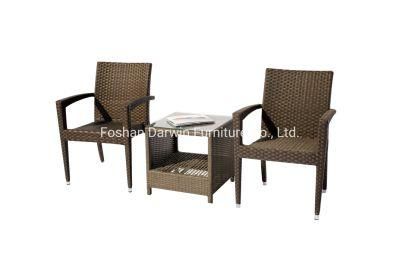 Classic Outdoor Furniture PE Rattan Wicker Garden Patio Coffee Set with Table and Chairs