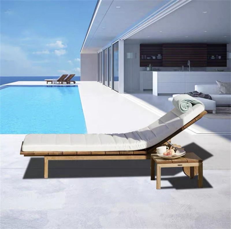 Outdoor Garden Lounger Rattan Reclining Outdoor Beach Sunbed