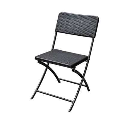 Light Weight Outdoor Garden Rattan Folding Plastic Chairs with Rust-Proof Steel Tubes
