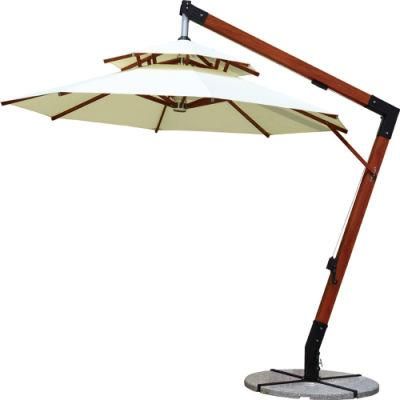 Outdoor High-End Luxury Double Top Iron Frame Heavy Cantilever Umbrella