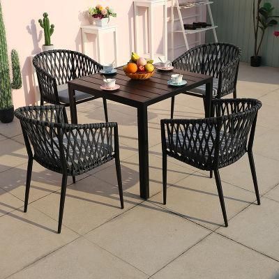 Outdoor Sofa Booth Villa Patio Furniture Balcony Table and Chairs Rope Woven Waterproof Garden Sets