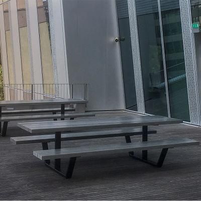 Aluminum Frame Durable Waterproof Anti-Aging Commercial Use Bench and Table Outdoor Set