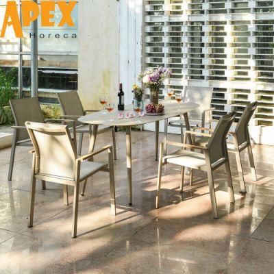 Nordic Style Outdoor Patio Garden Dining Room Casual Aluminum Furniture Set