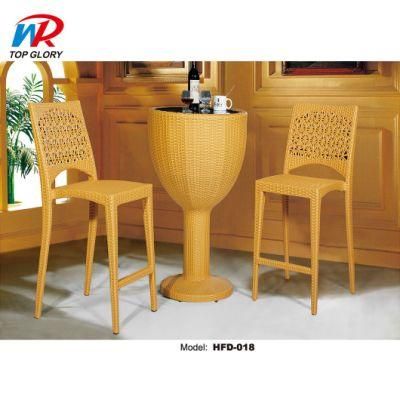 Luxury Modern Design Golden Rattan Seat Bar Stool Base