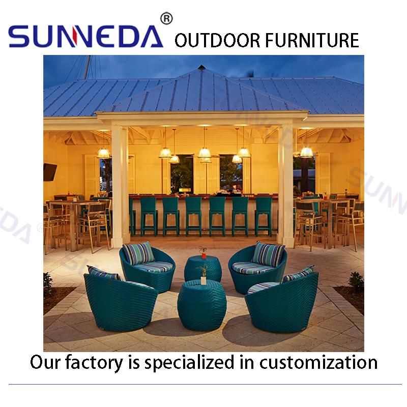 Hotel New Design Waterproof Durable Weaving PE Rattan Outdoor Furniture Set