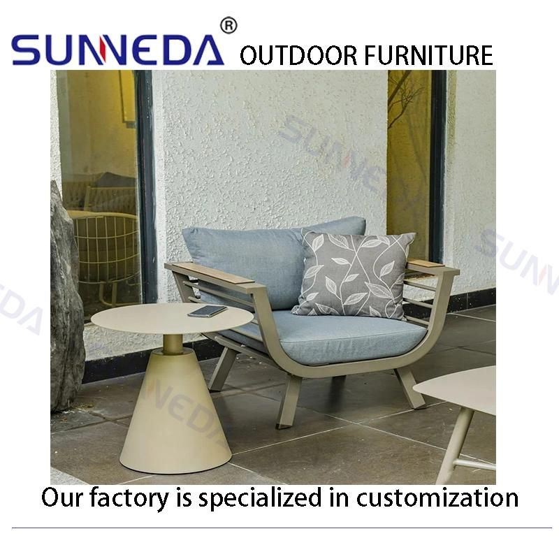 Deluxe Outdoor Modern Leisure Aluminum Sectional Garden Sofa Furniture
