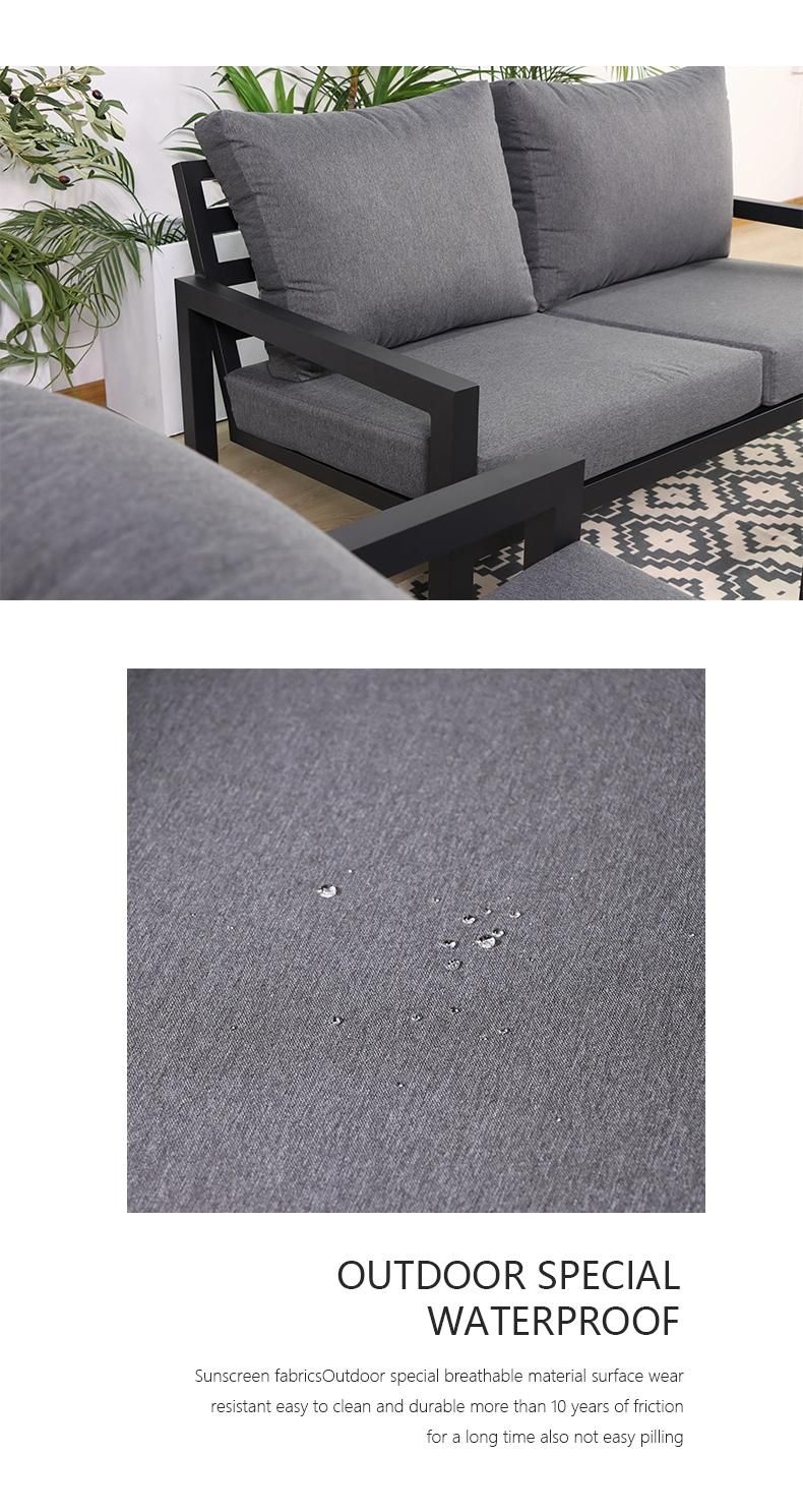 Customized New Garden Furniture Sofa Set Metal Framed Outdoor Sofas