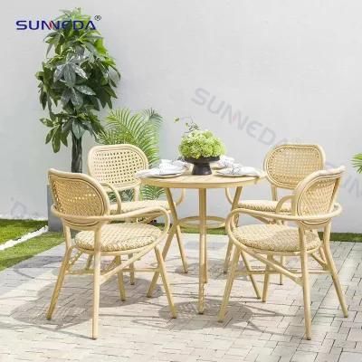 Outdoor Garden Tables Set with Durable Aluminium Frame Chair