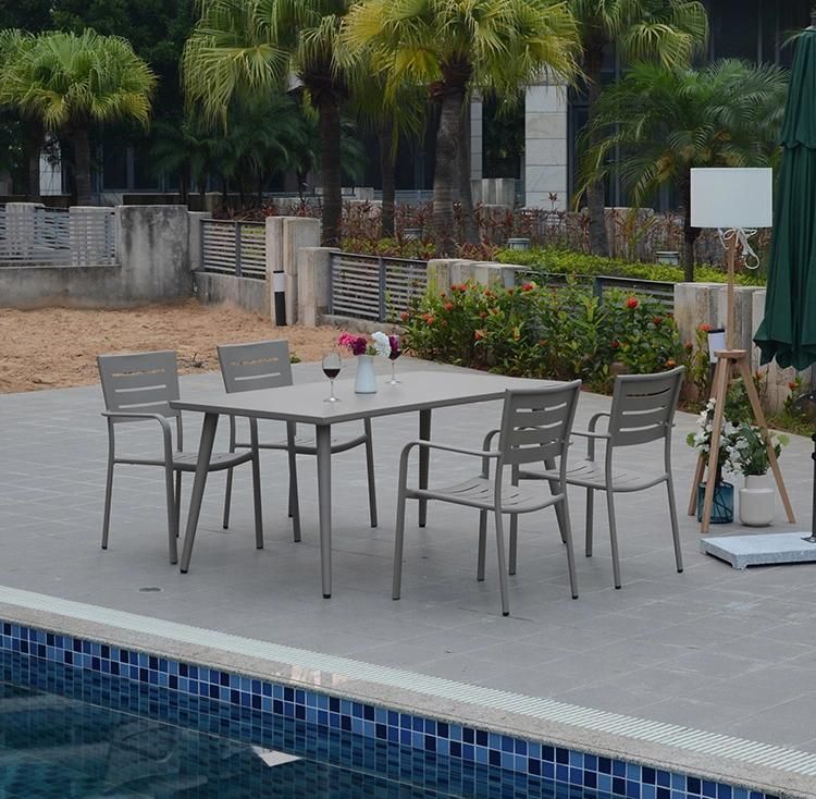 Easy Maintenance 6 Seater Restaurant Outdoor Terrace Furniture Aluminum