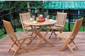 Wood Patio Outdoor Leisure Folding Garden Dining Furniture (JJ-LT24)