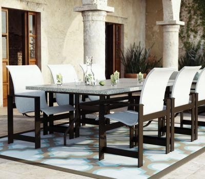 Outdoor Garden Dining Table Set with Sling Chair (WF070024)