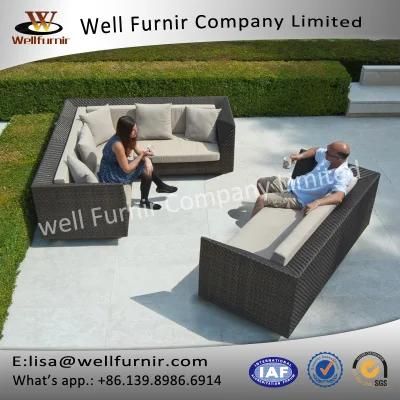 Well Furnir 7 Seat Rattan Large Corner Sofa Set (T-004)