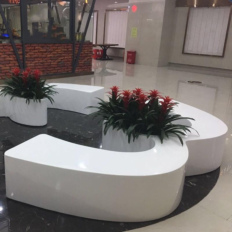 Fiberglass Sculpture Bench Seating Shopping Mall Plaza Airport Terminals Decoration Furniture