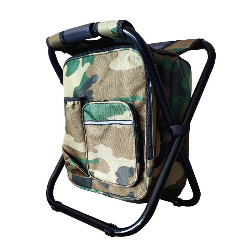 Outdoor Lightweight Portable Camo Insulated Cooler Fishing Chair Bag with Water Bottle Holder