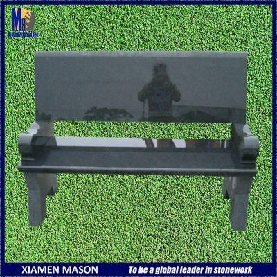 Outdoor Decoration China Black Granite Made Park Bench