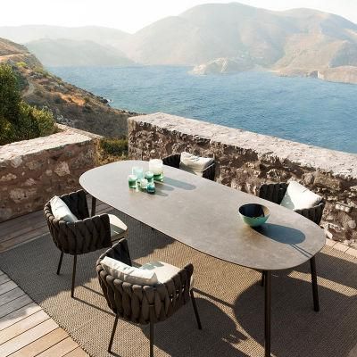 Hot Sale Factory Supplies Alu Dining Set Patio Outdoor Garden Rattan Wicker Furniture