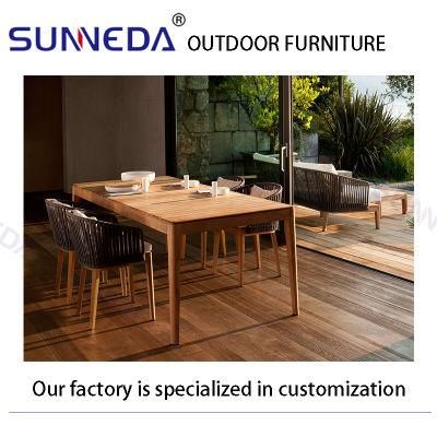 Italian Style Leisure Modern Durable Custom Teak Outdoor Dining Chair Set
