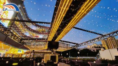 Large Size Pergola Customized Openable Waterproof Fabric Roof Shelter for Outdoor Diner Place