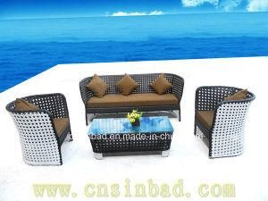 Brown and White Outdoor Rattan Furniture with Aluminum (9504)