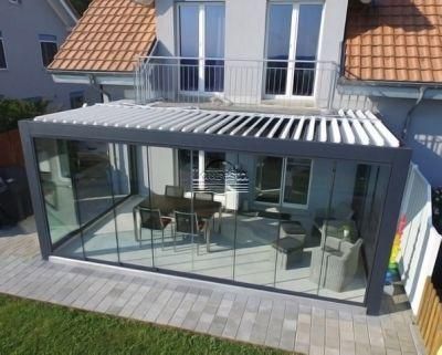 Aluminum Motorized Gazebo with Frameless Sliding Door