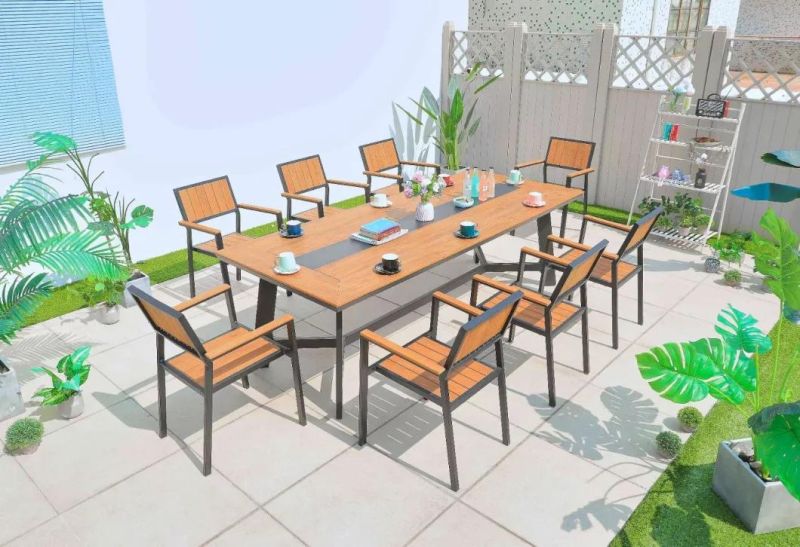 All Weather Durable Polywood Top Outdoor Chair with Aluminum Frame Patio Chair for Garden