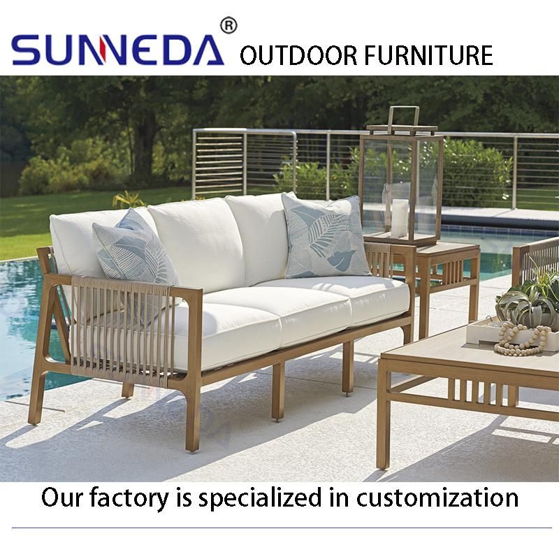 Aluminium Alloy Metal Frame Powder Coating Plastic Wood Garden Sofa Furniture