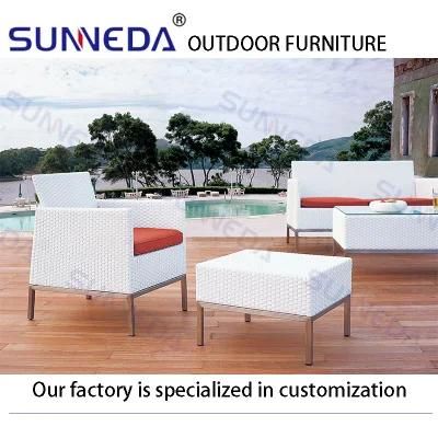 Fashion Simple Small Space Woven Rattan Courtyard Hotel Aluminum Sofa