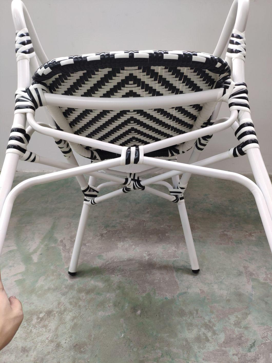 Modern Fashion Bistro Restaurant Flat Rattan Outdoor Furniture French Rattan Chair