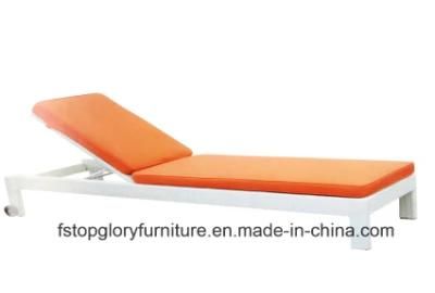 Recline Beach Lounger Outdoor Textilene Chaise Lounger with Wheels (TG-1097)