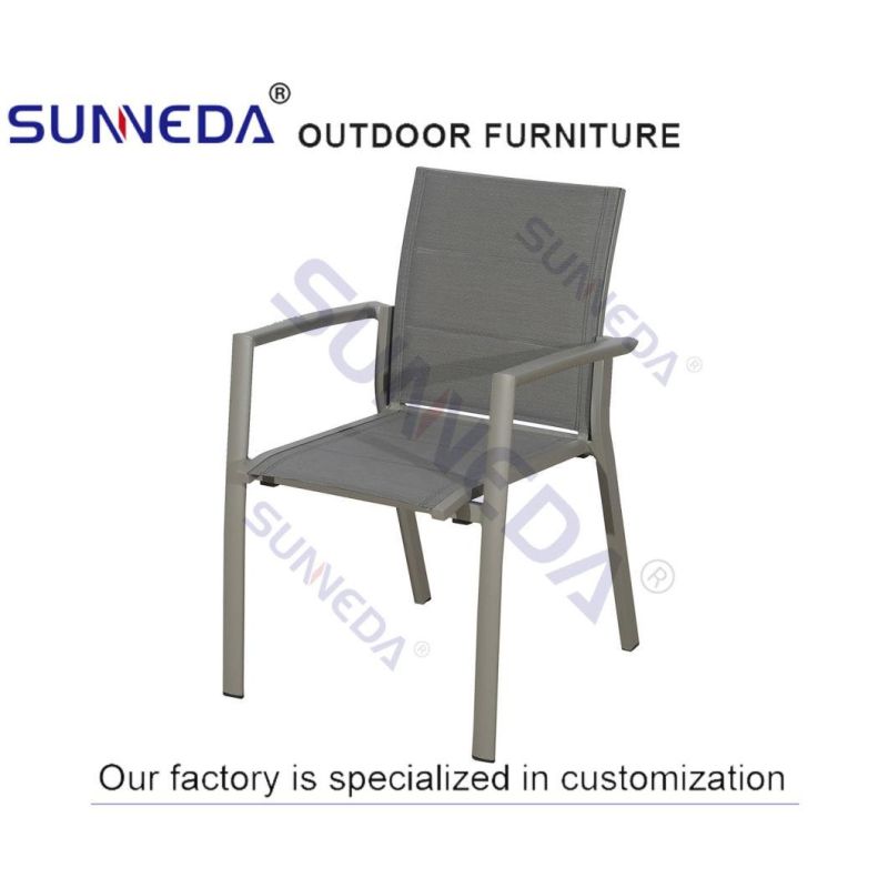Restaurant Outdoor Table and Chairs Garden Set Aluminum Dining Table Set with Marble Table