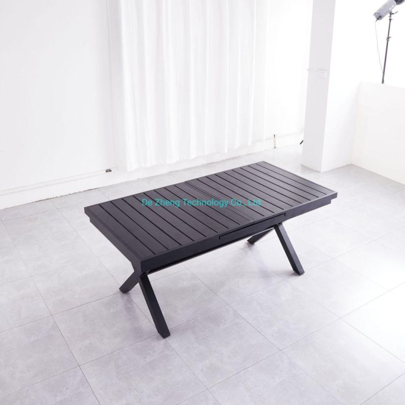 Commercial Coffee Shop Dining Extendable Furniture Aluminum Dining Extendable Table and Dining Restaurant Table