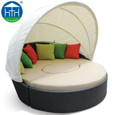Hot Customized New Darwin Foshan with Canopy Rattan Garden Double Outdoor Daybed