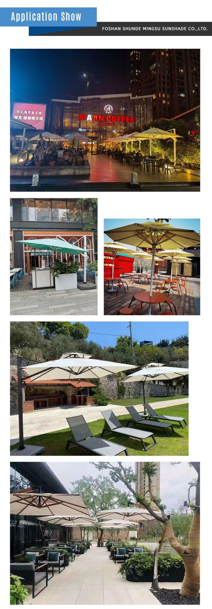 Luxury Outdoor Sunshade Single Top Hydraulic Middle Pole Umbrella