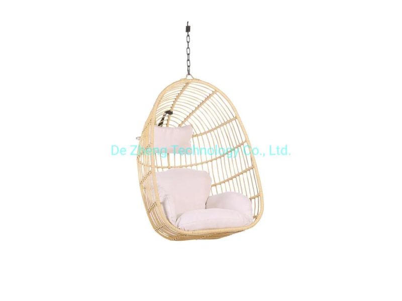 Modern Bird Nest Shape Patio Swing Hanging Chair PE Rattan Indoor Swing